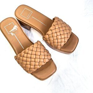 Dolce Vita Goldy Thick Braided Platform Sandals  Tan Sz 8